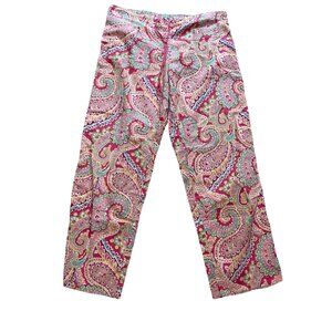 Vera Bradley Capri Melon PJ Pajama Pants Women's Size Large 100% Cotton Paisley